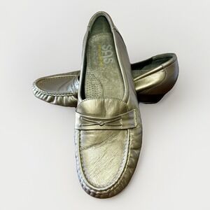SAS Women' Easier Tripas Slip-On Comfort Loafers Metallic Silver Size‎ 11 WW